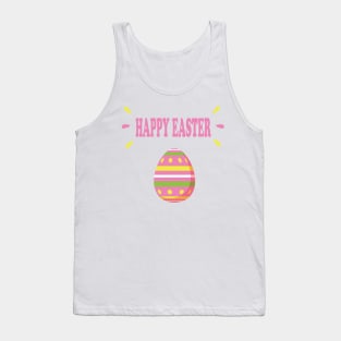 Happy Easter in Green Pink Yellow & White Tank Top